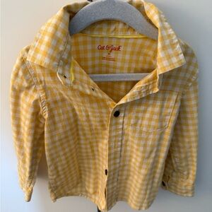 Cat & Jack Kids Yellow Plaid Button Down Shirt